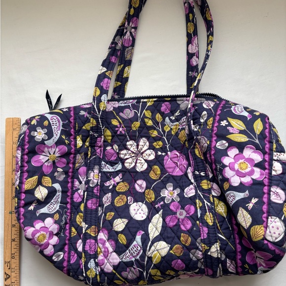 Floral Quilted Women's Bag - Purple and Yellow - Picture 2 of 9